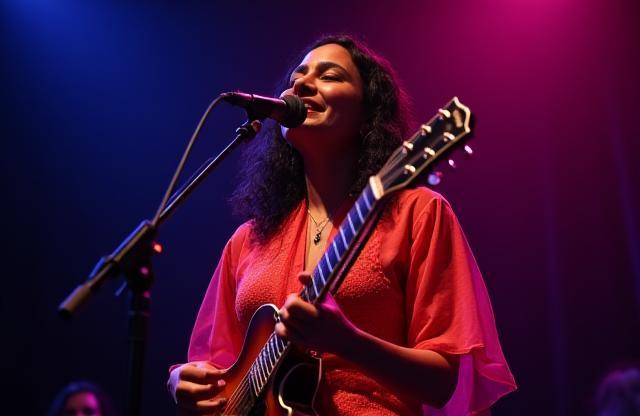 Photo of musician Anjali Sharma performing